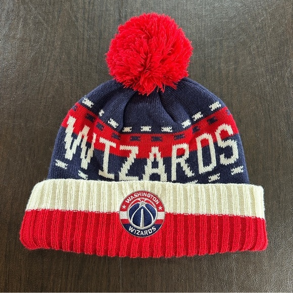 adidas Other - Adidas NBA Washington Wizards Pom Beanie Red White and Blue Sz OS